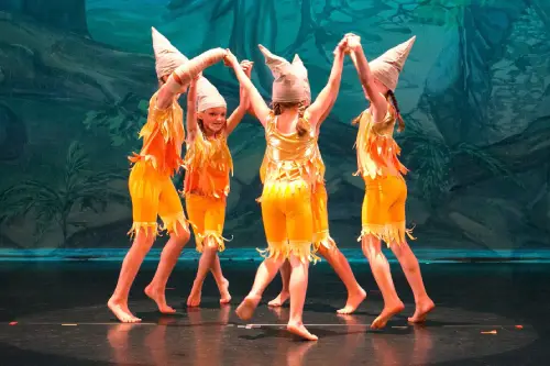 Young girls performing in Midsummer Night's Dream